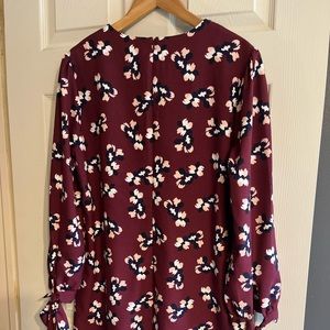 Banana Republic maroon dress with floral panel